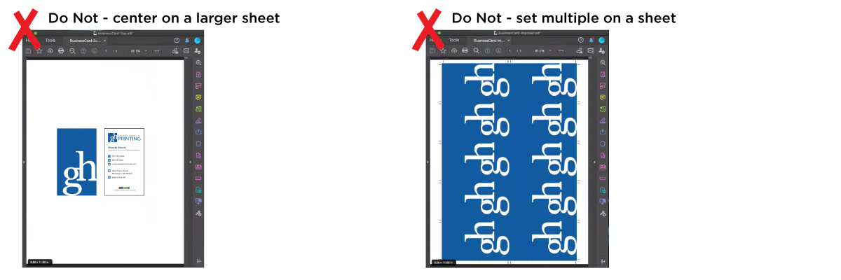 do not set up multiple on a sheet